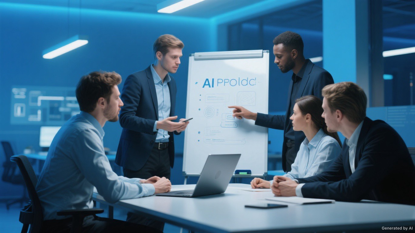 Equipo implementando inteligencia artificial en un entorno de trabajo