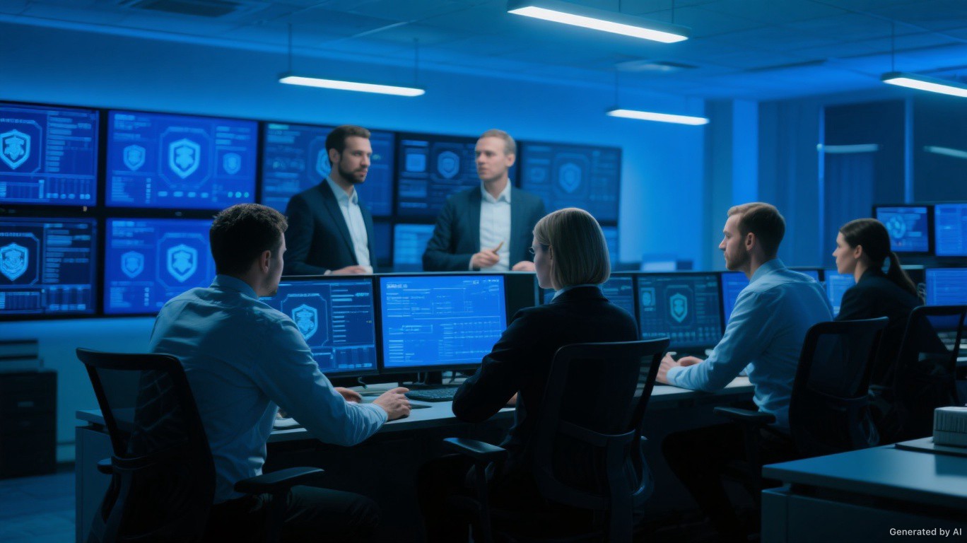 Equipo de ciberseguridad monitoreando sistemas